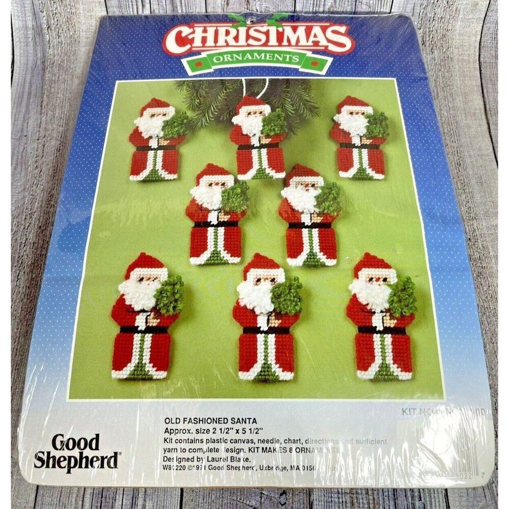 Good Shepherd Old Fashioned Santa Christmas Ornaments Kit 1991 Plastic Canvas